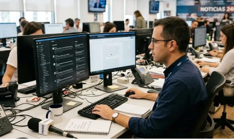 Comparación visual entre un feed RSS clásico y un panel de inteligencia artificial mostrando noticias personalizadas en pantalla